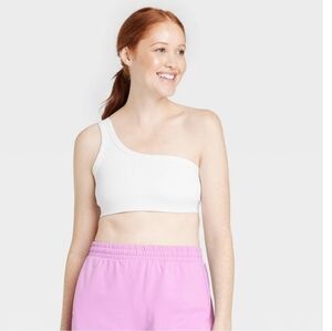 All in Motion Brushed Sculpt Asmmetrical Crop Sports Top - XXL